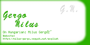 gergo milus business card